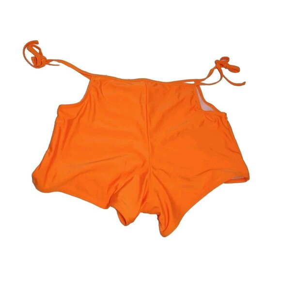 Hot Orange Swimming Shorts Cut Out Tied Up On Waist Swim Shorts XL - Picture 2 of 8